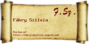 Fábry Szilvia névjegykártya