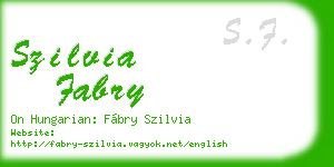 szilvia fabry business card